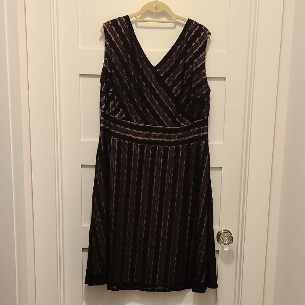 Harper Black and Pink Midi Dress